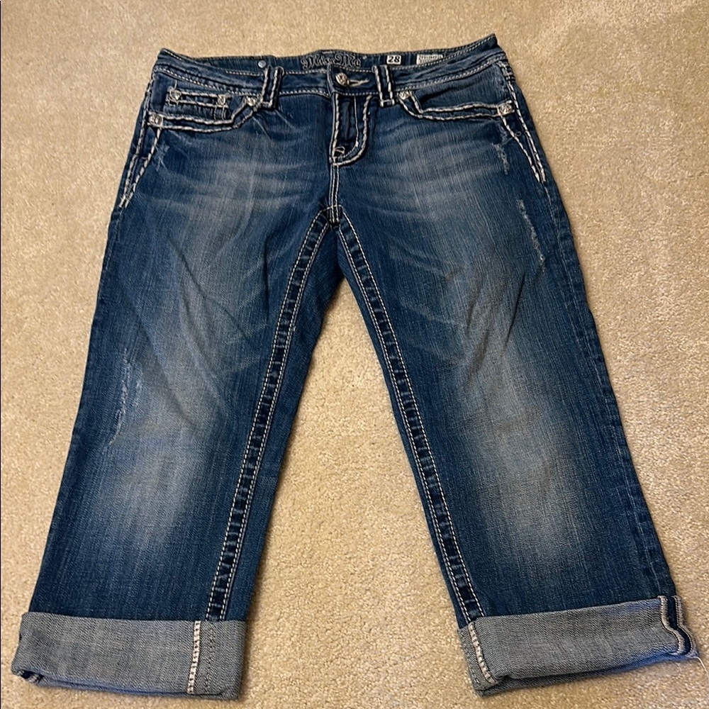 Vintage Miss Me Easy Capri Blue Jeans size 28